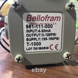 NEW BELLOFRAM T-1000 I/P Transducer 961-111-000 4-20mA 3-120p (LATEST REVISION!)