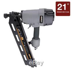 NuMax Pneumatic 21-Degree Nail Gun Full Head Strip Framing Nailer Angle Air Tool