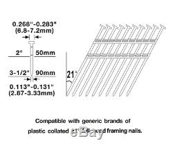NuMax Pneumatic 21-Degree Nail Gun Full Head Strip Framing Nailer Angle Air Tool