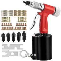 Pneumatic Air Hydraulic Pop Rivet Gun Riveter Riveting Tool with 100Pcs Rivet Nut