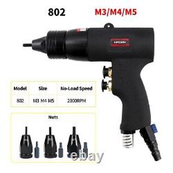 Pneumatic Air Rivet Gun Blind Flat Nuts Rivnut Tool Kit For M3-M12 Pull Nuts new