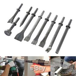 Pneumatic Chisel Air Hammer Punch Chipping Bits 9 Piece Set Tapered Ripping Set