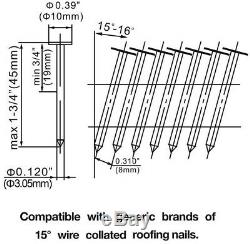 Pneumatic Rapid Fire Coil Roofing Nailer 15 Degree Siding Wood Fencing Air Tool