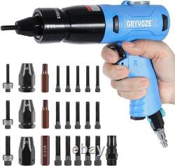 Pneumatic Rivet Nut Gun Kit with M6 M8 M10 Mandrels, Industrial Grade Air Rivnut