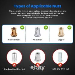 Pneumatic Rivet Nut Gun Kit with M6 M8 M10 Mandrels, Industrial Grade Air Rivnut