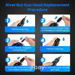 Pneumatic Rivet Nut Gun Kit with M6 M8 M10 Mandrels, Industrial Grade Air Rivnut