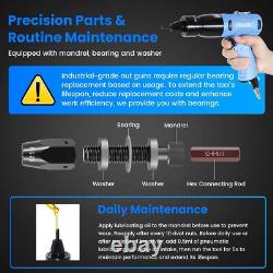 Pneumatic Rivet Nut Gun Kit with M6 M8 M10 Mandrels, Industrial Grade Air Rivnut