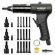 Pneumatic Rivet Nut Gun M6 & M8 & M10, Air Rivet Nut Pull Setter Tool with 3