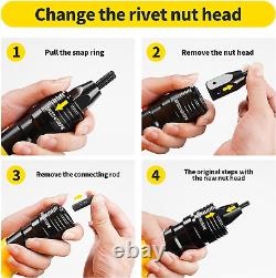 Pneumatic Thread Insert Tool with M6 & M8 & M10 Self-Locking Head Gun, Quick-C