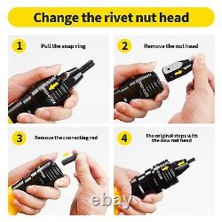 Pneumatic Thread Insert Tool with M6 & M8 & M10 Self-Locking Head Gun, Quick-C
