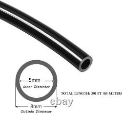 Pneumatic Tubing Pipe, 8mm x 5mm Black 291ft/89Meter, Air Compressor PU Hose
