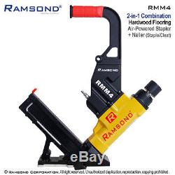 Ramsond RMM4 2-in-1 Pneumatic Hardwood Wood Floor Flooring Cleat Nailer Stapler