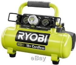 Ryobi Air Compressor Tool 18-V Cordless 1 Gal. Portable Rubber Over Molded
