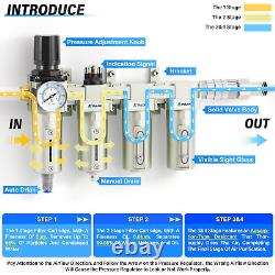 TAILONZ PNEUMATIC 1/2 Inch NPT Industrial Grade 4 Stage Air Drying System, Parti