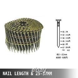 VEVOR CN55 Coil Nailer, 2-1/4 15 Deg. Pneumatic Roofing Siding Nailer Nail Gun