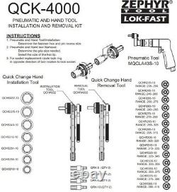 Zephyr Qck-4000 Lok-fast Aviation Pneumatic Hand Tool Installation & Removal Kit